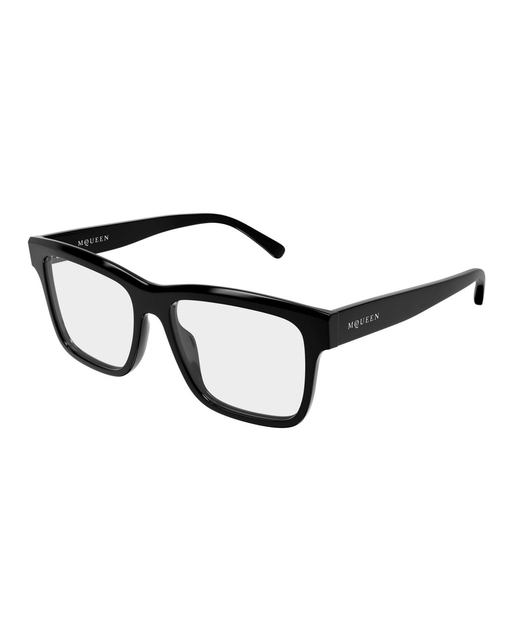 McQueen Black Am0582O 001 Optical Frames Acetate Transparent Squared