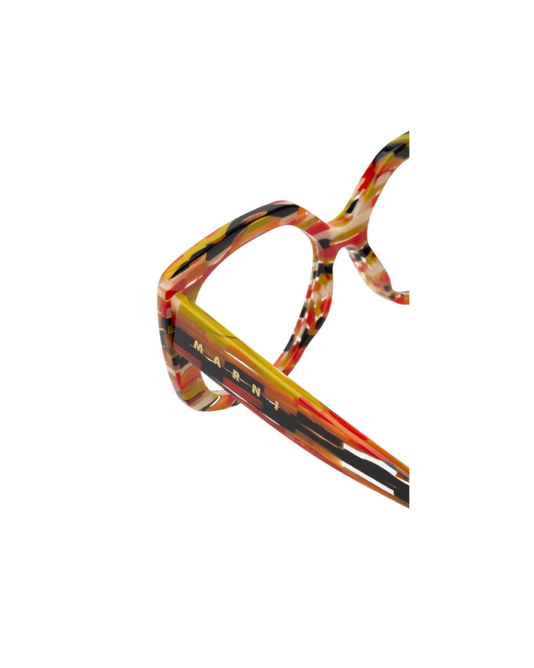 Marni Black 7Vw Zvier Stripes Optical Frames Acetate Geometric
