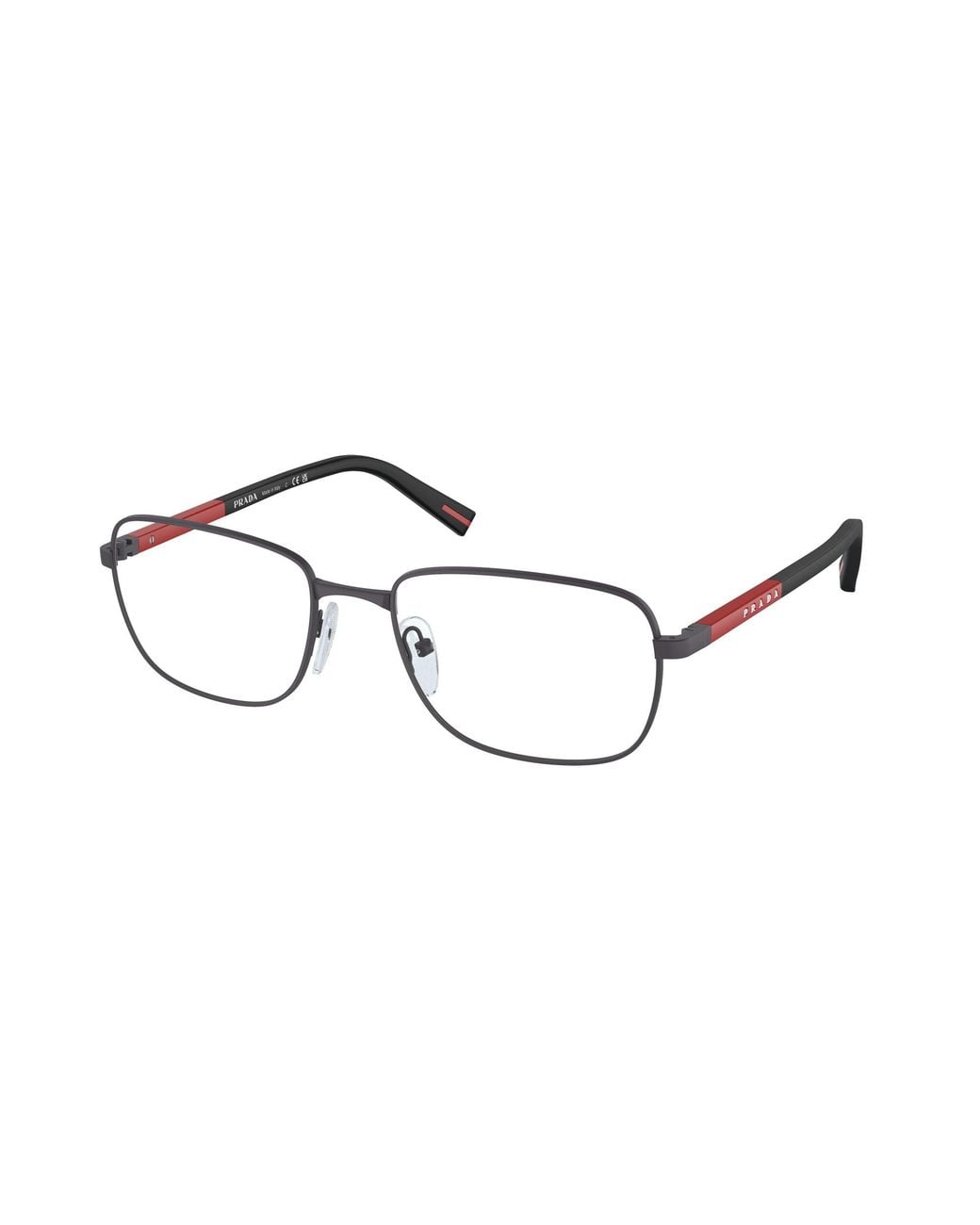 Prada Linea Rossa Black Ps 52Qv 06P1O1 Optical Frames Metal Pillow Normal for men