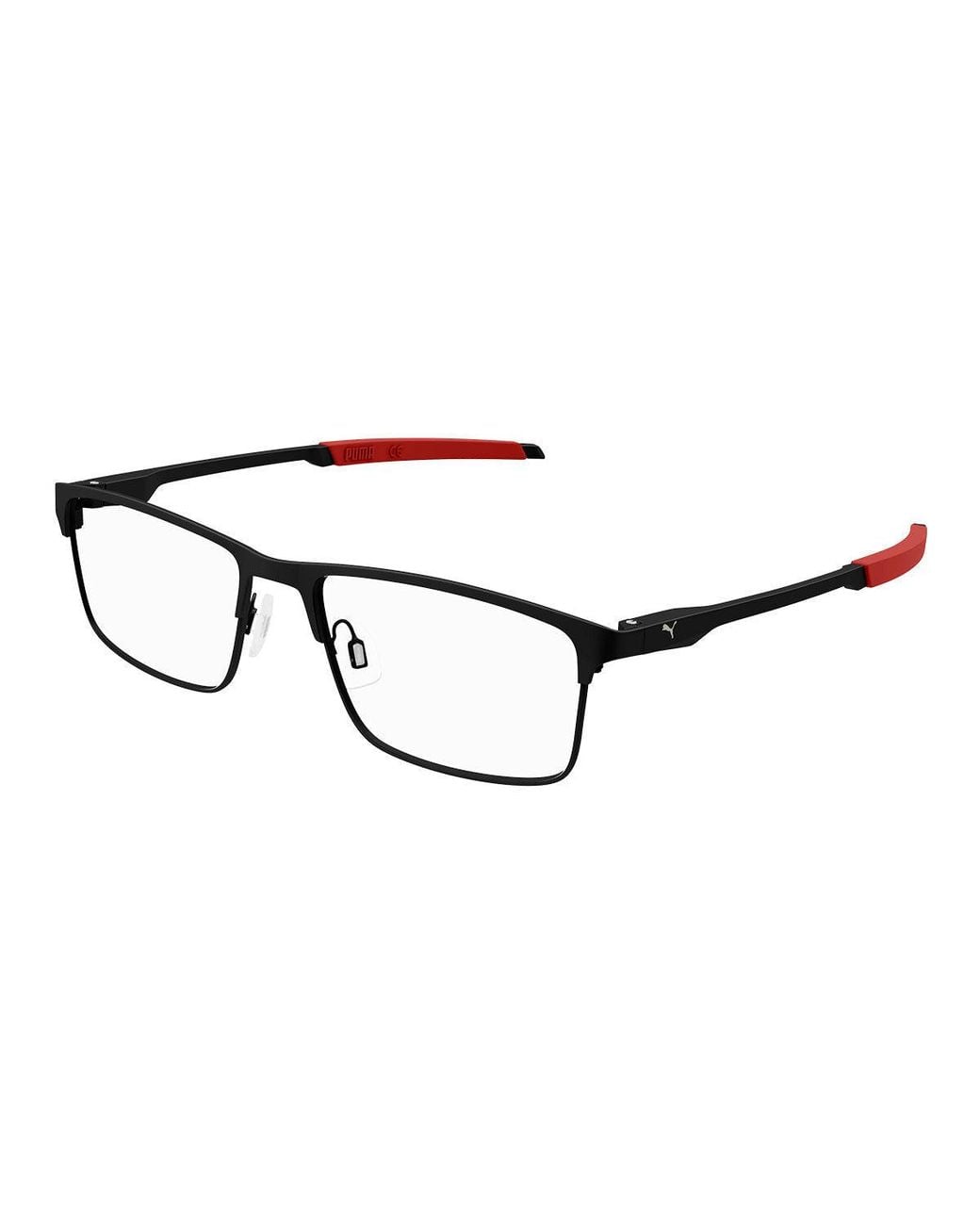 PUMA Black Pu0415O 003 Optical Frames Metal Transparent Squared for men