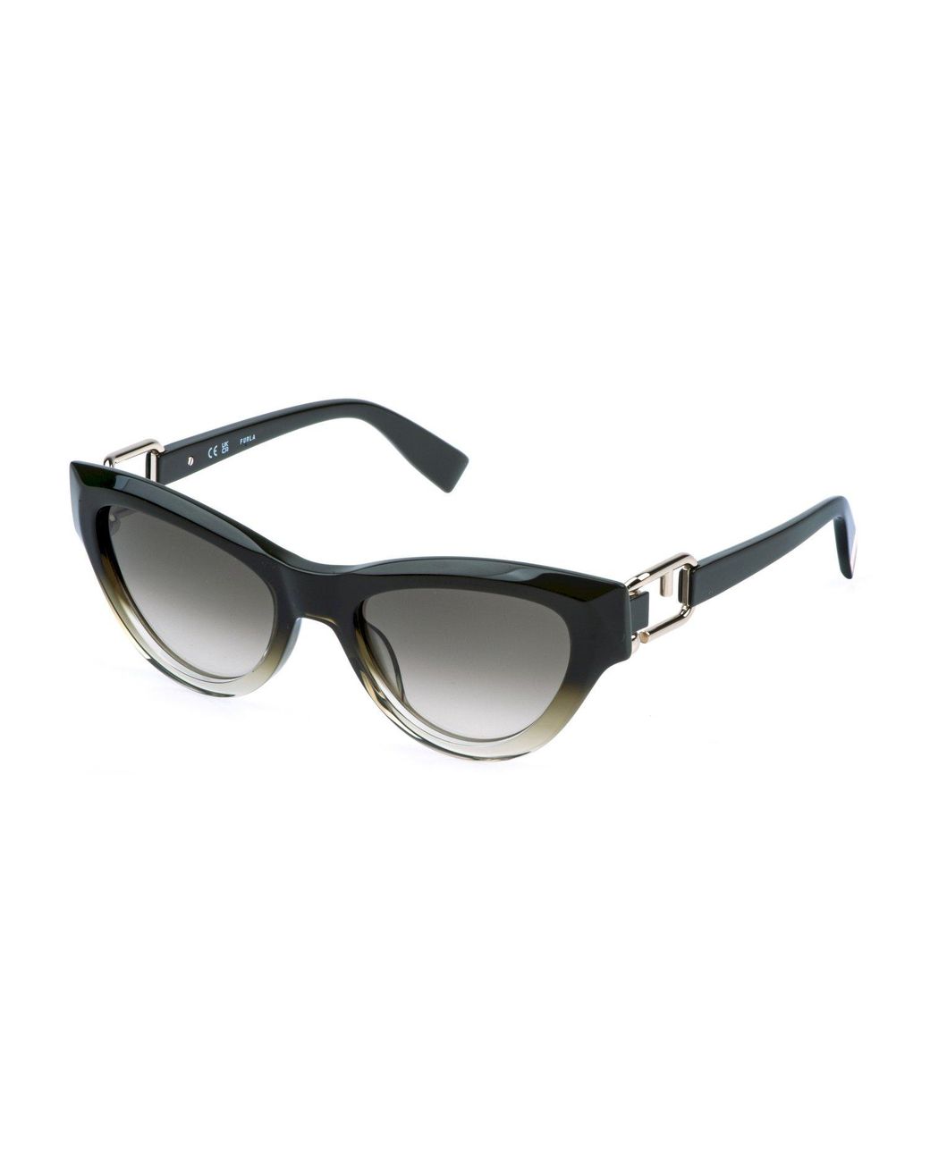 Furla Black Sfu982 07C7 Sunglasses Acetate Cat Eye Normal Nuanced
