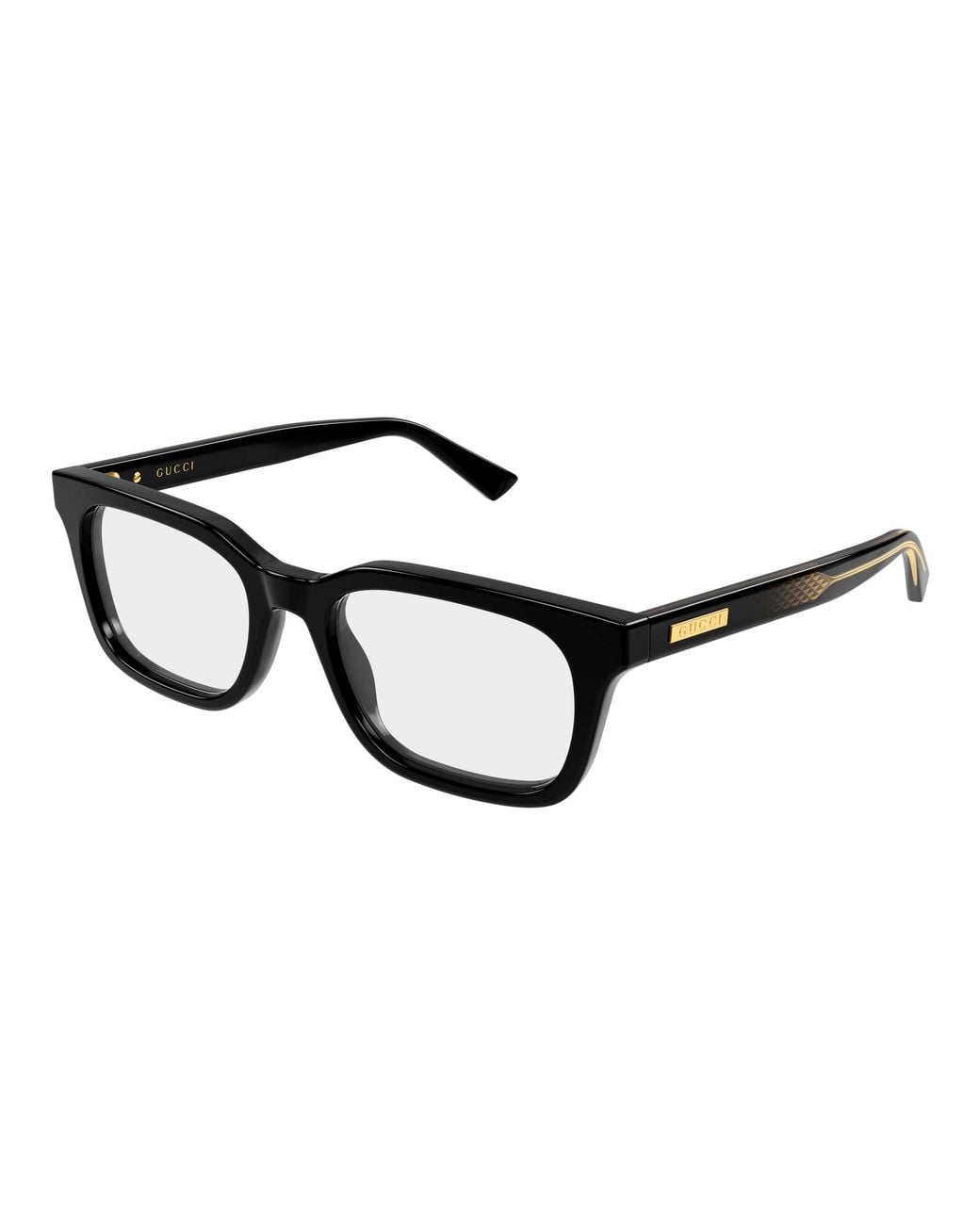 Gucci Black Gg2249O 001 Optical Frames Acetate Transparent Squared for men