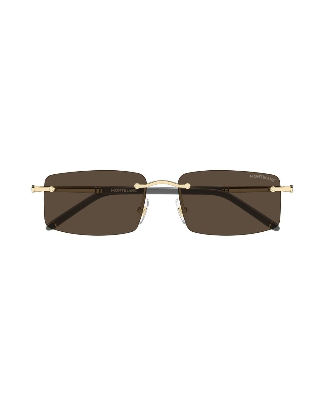 Montblanc Black Mb0443S 005 Sunglasses Metal Squared for men