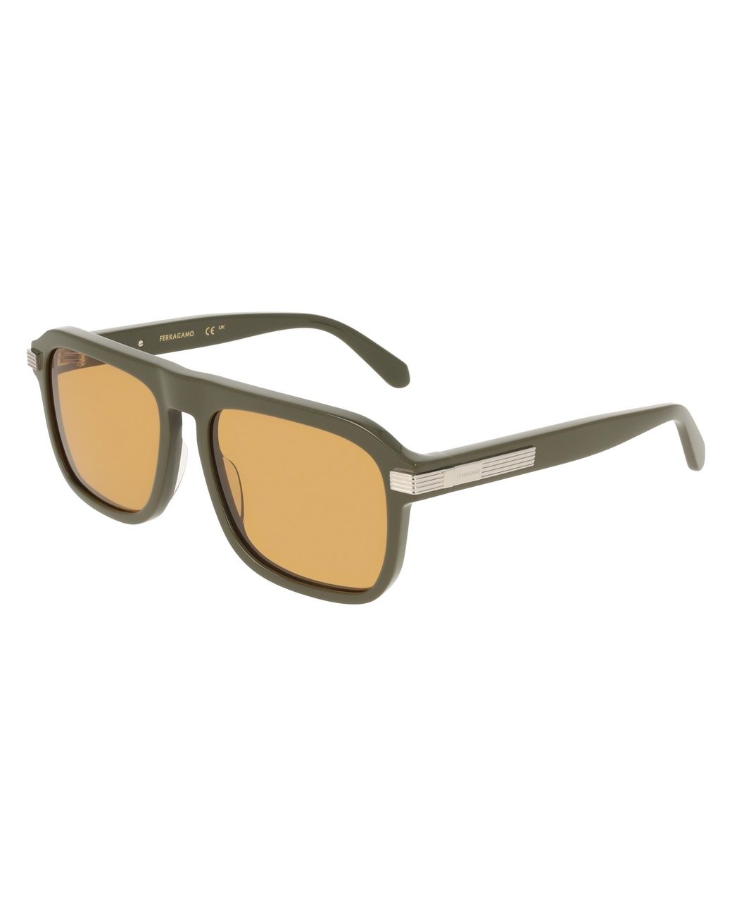 Ferragamo Black Sf2087S 320 Sunglasses Acetate Ocher Squared Normal for men