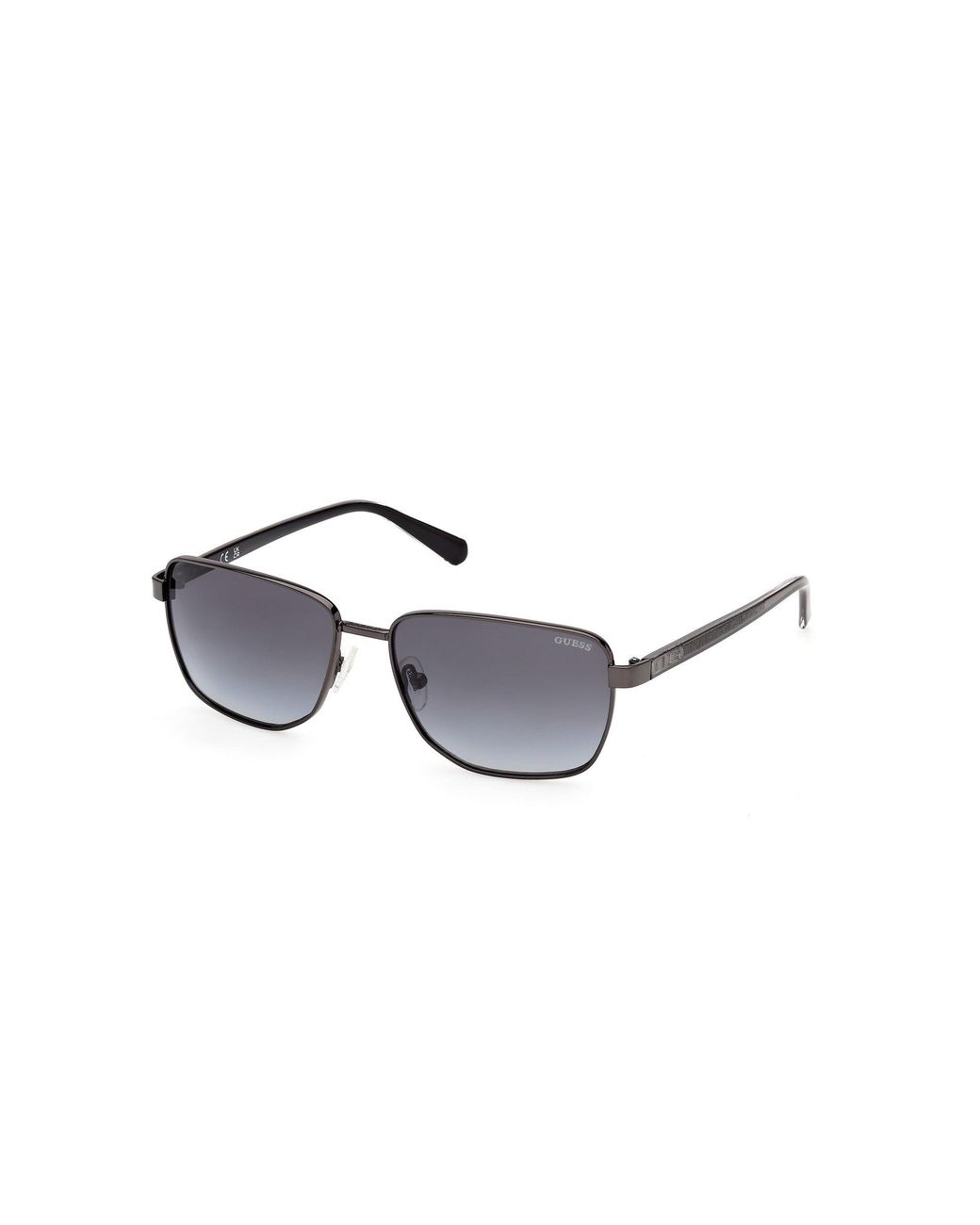 Guess Black Gu00312 07B Sunglasses Metal Smoke Squared Normal for men