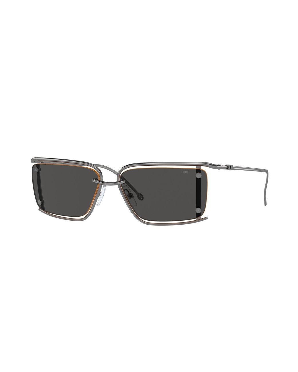 DIESEL Black Dl1002 104/87 Sunglasses Metal Squared Normal