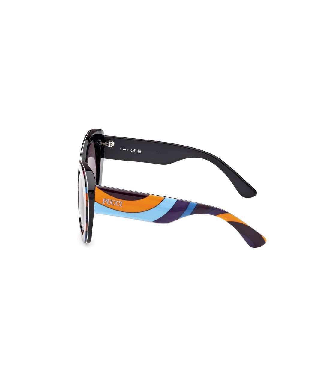 Emilio Pucci Black Ep0232 99A Sunglasses Acetate Smoke Round Normal