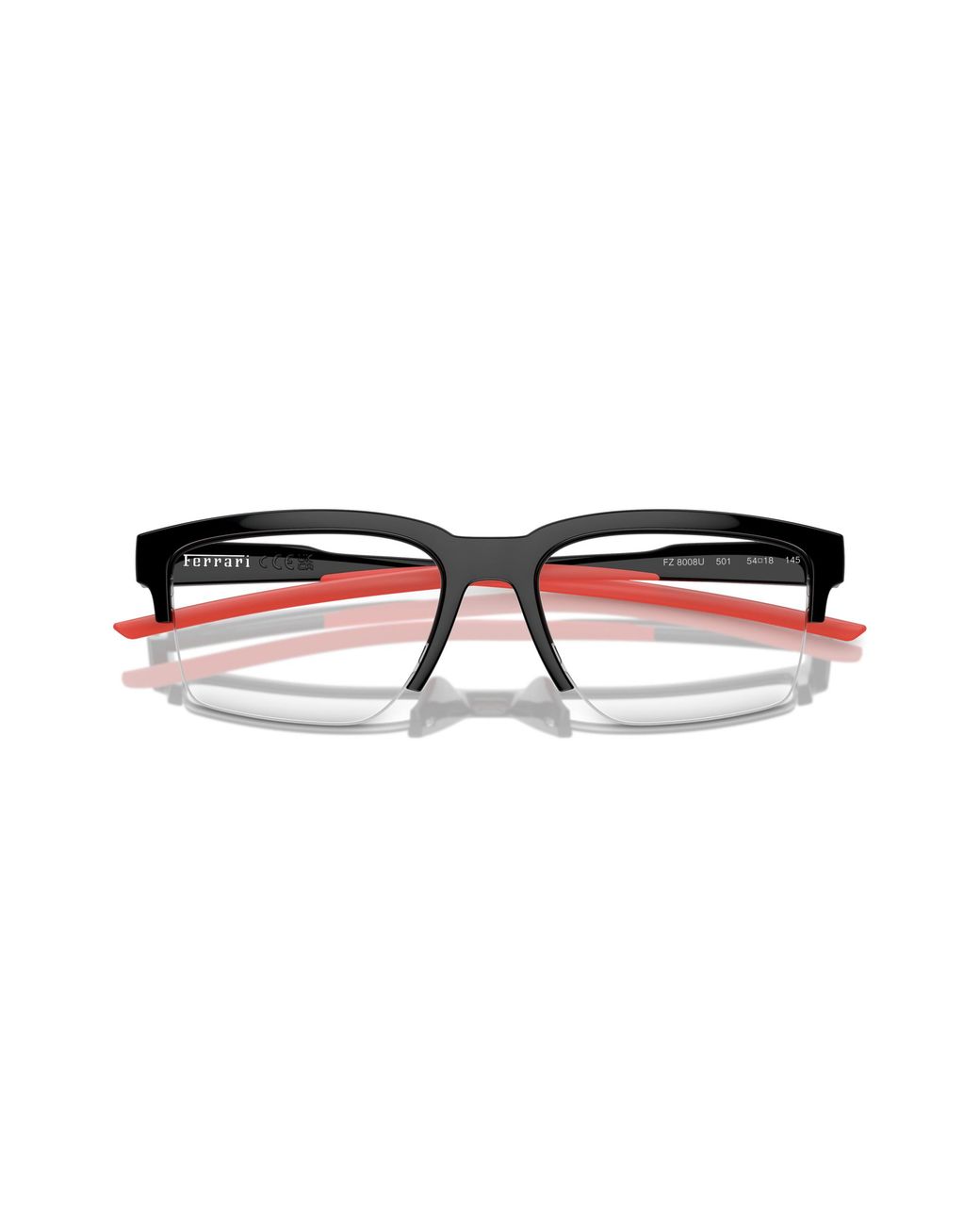 FERRARI SCUDERIA Black Fz8008U 501 Optical Frames Injected Geometric Normal for men