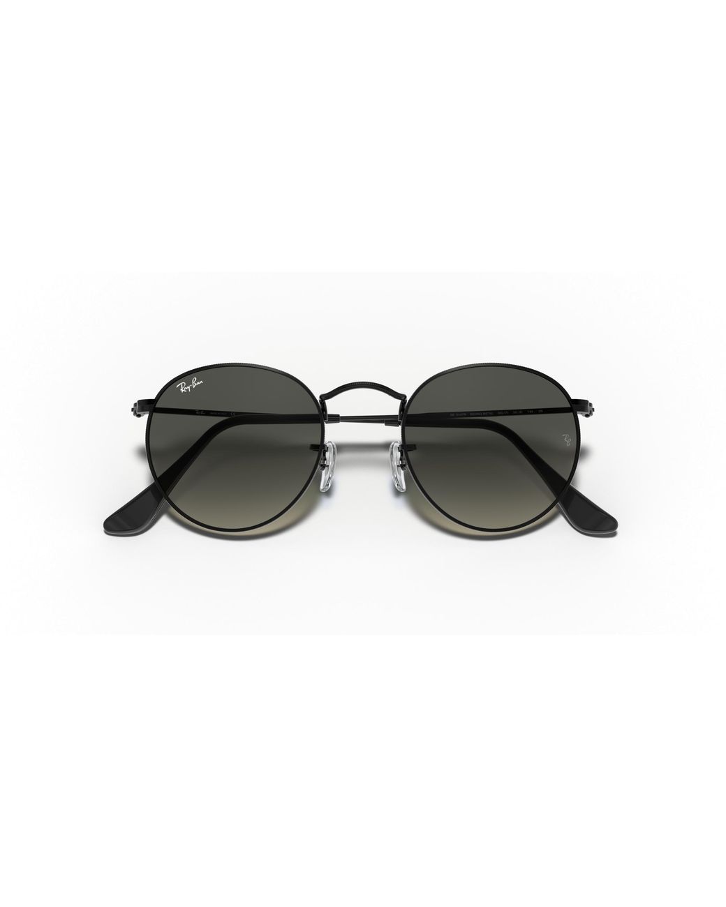 Ray-Ban Black Rb3447n Flat Lens Metal Round Sunglasses