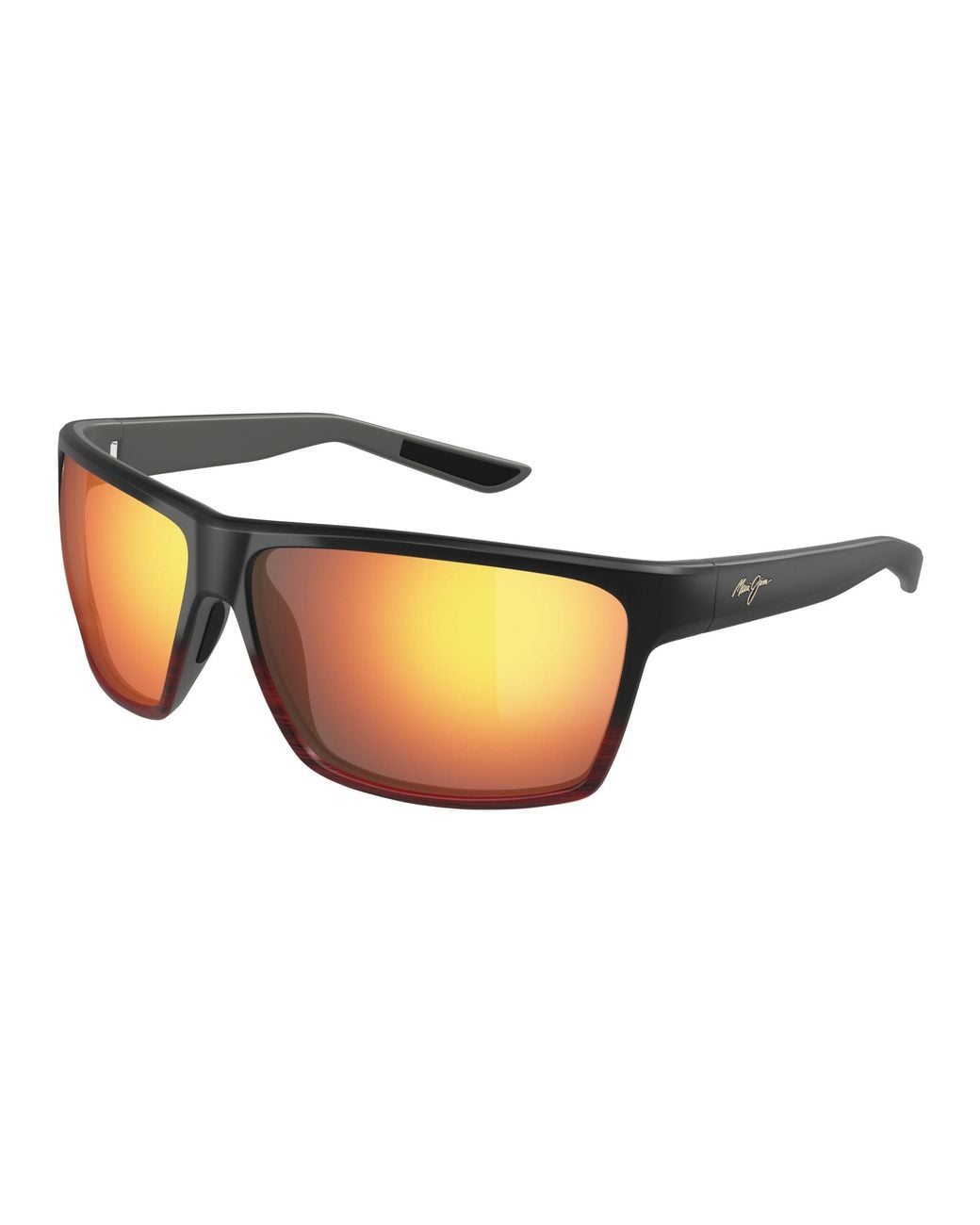 Maui Jim Black Mj0839S 003 Occhiali Da Sole Iniettato Rosso Squadrata