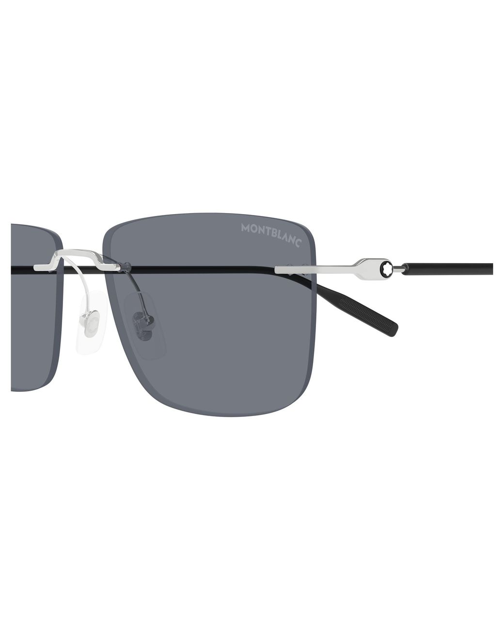 Montblanc Black Mb0429S 002 Sunglasses Metal Squared for men