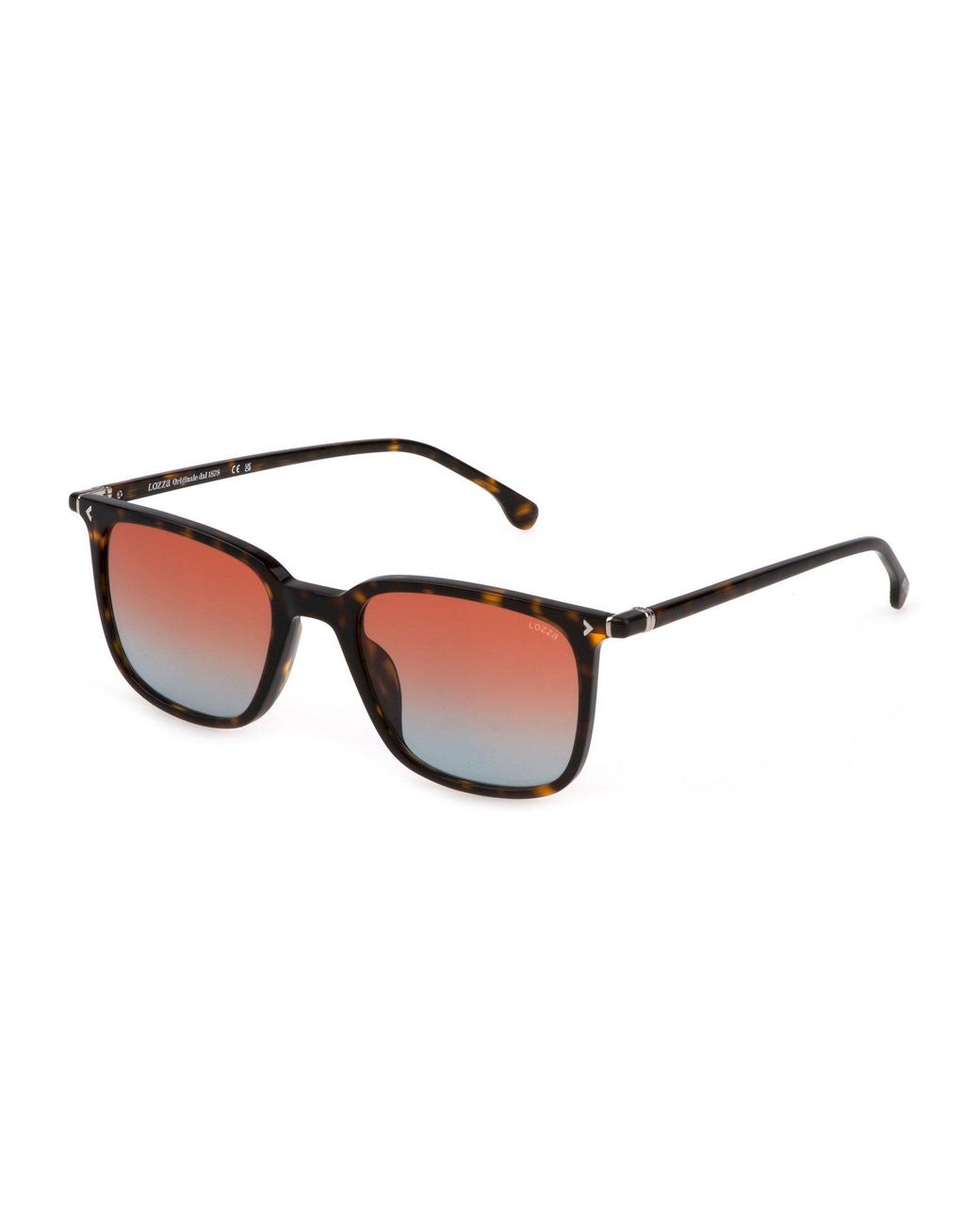 Lozza Black Sl4320 Roma 1 0722 Sunglasses Acetate Squared Normal Shaded for men