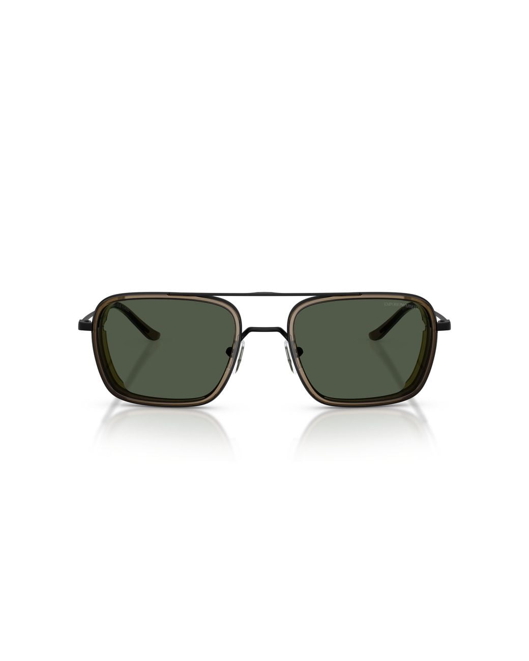 Emporio Armani Black Ea2162 30019A Sunglasses Metal Squared Polarized for men