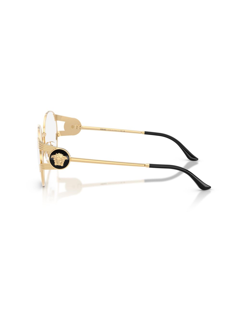 Versace Black Ve1320 1523 Optical Frames Metal Transparent Round Normal