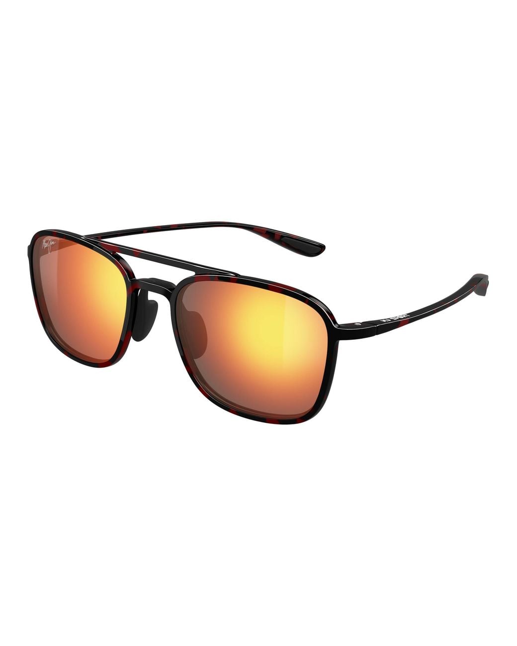Maui Jim Black Mj0447S 003 Occhiali Da Sole Iniettato Rosso Squadrata