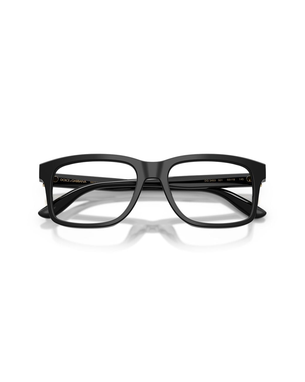 Dolce & Gabbana Black Dg3453 501 Optical Frames Acetate Transparent Squared Normal for men