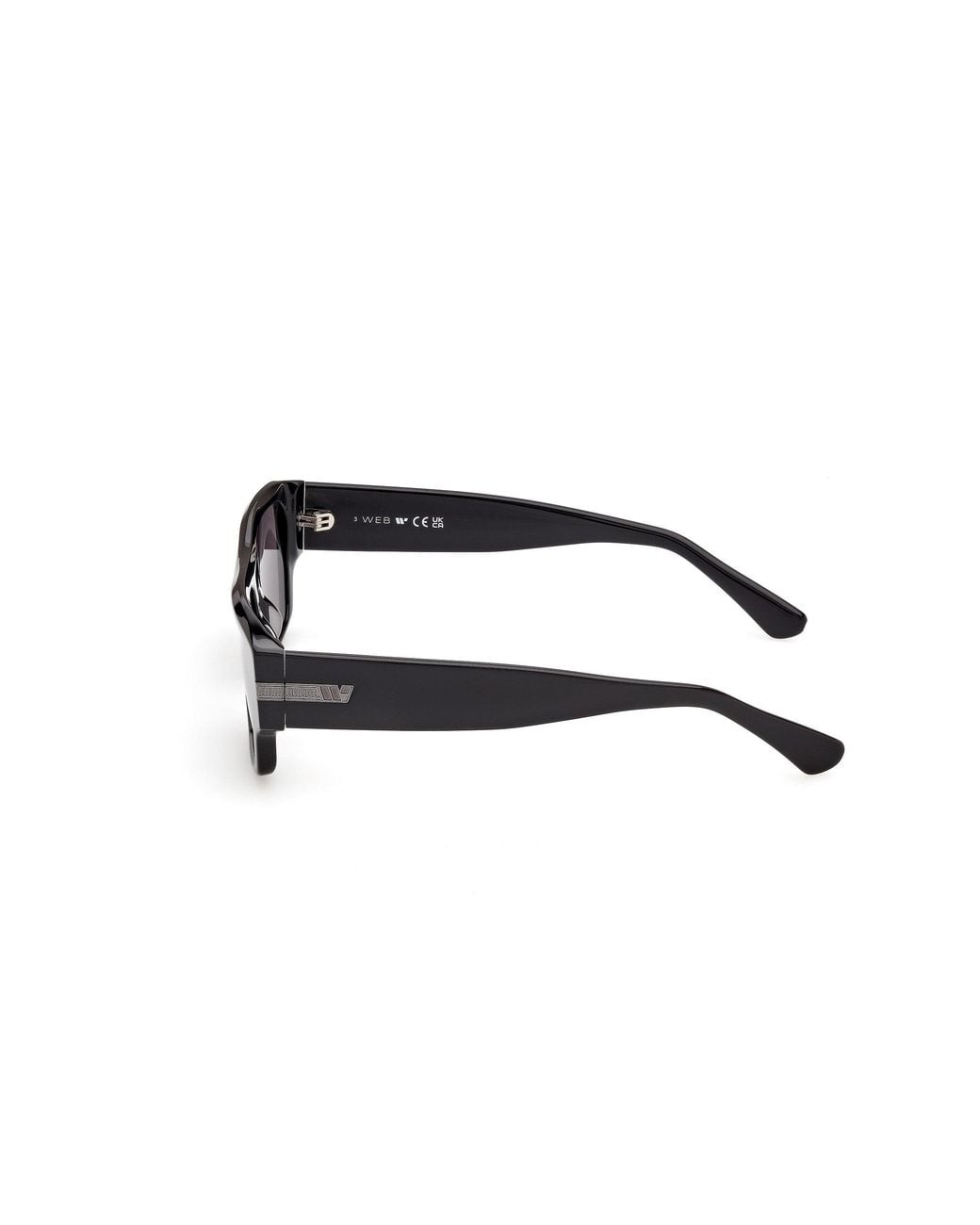 Web Black We0401 01A Sunglasses Acetate Smoke Squared Normal for men