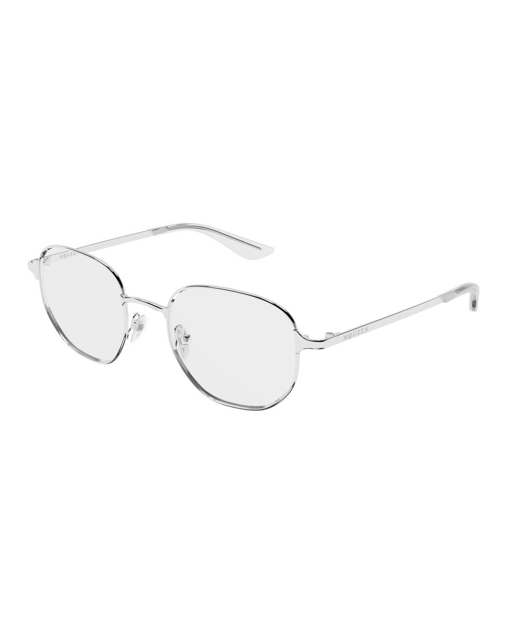 McQueen Black Am0590O 001 Montature Da Vista Metallo Trasparente Rotonda