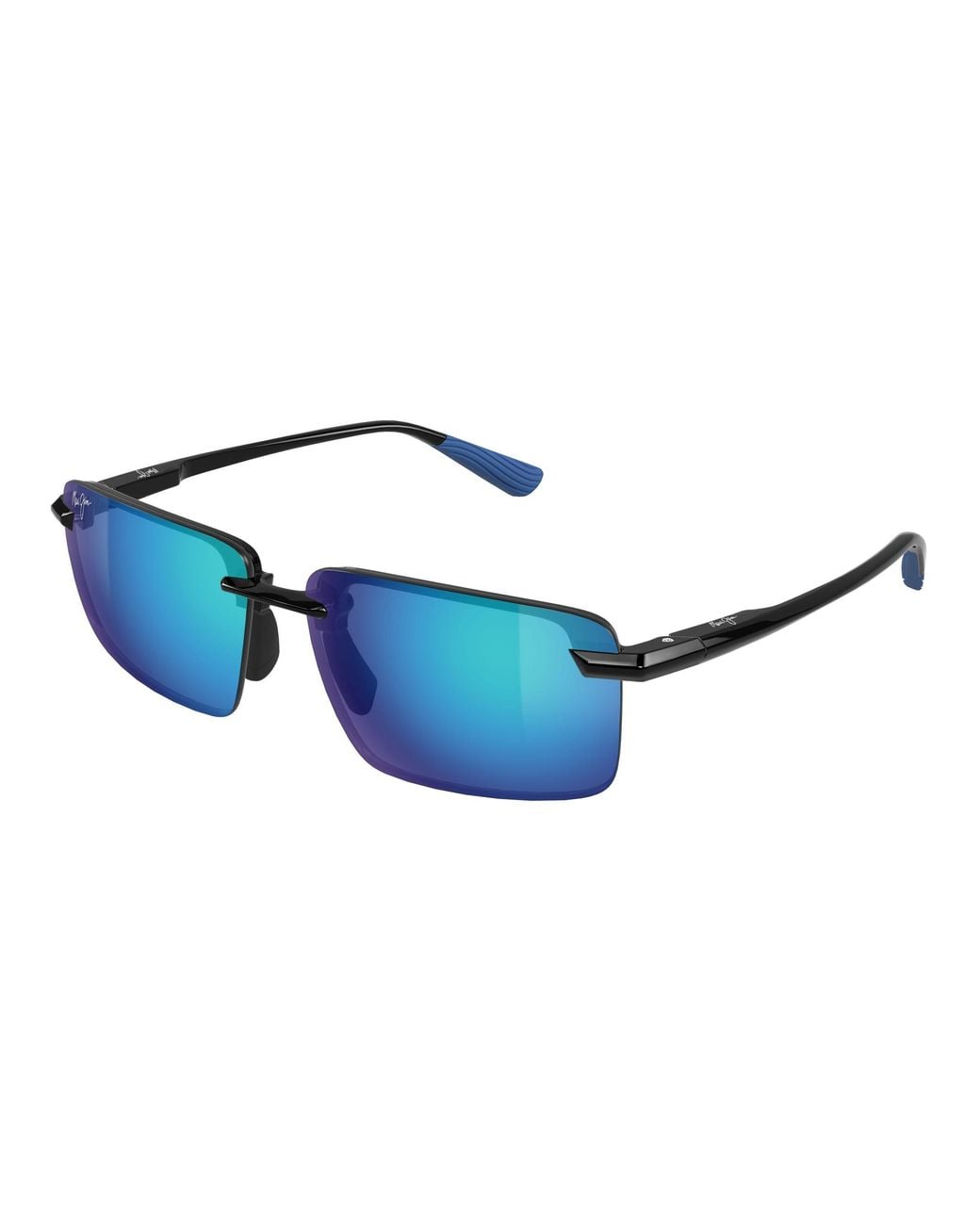 Maui Jim Black Mj0656Sa 001 Occhiali Da Sole Iniettato Blu Squadrata