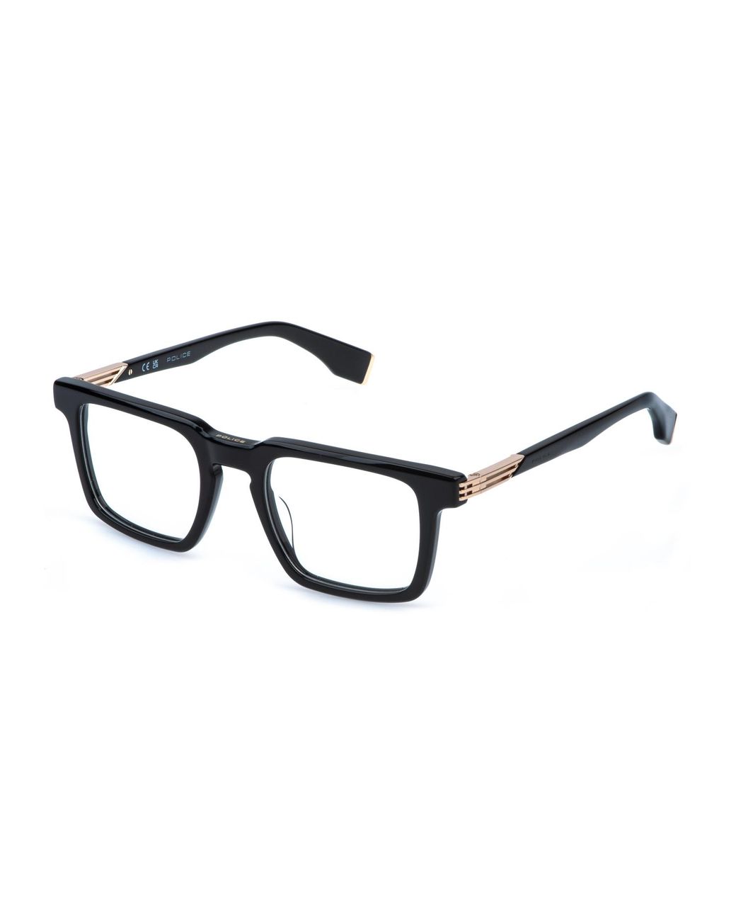 Police Black Vplr69 Mercury 5 700 Optical Frames Acetate Squared for men