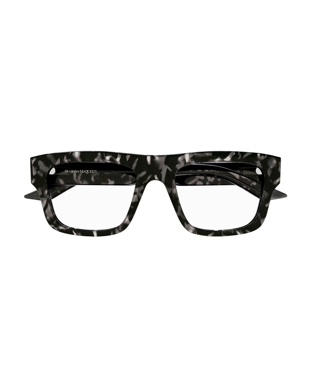 McQueen Black Am0452O 002 Optical Frames Acetate Transparent Squared for men