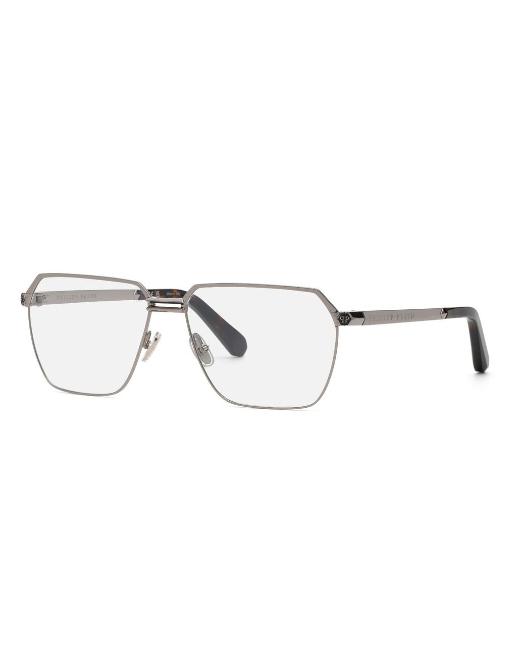 Philipp Plein Black Vpp221M Plein Royal 509 Optical Frames Metal Geometric for men