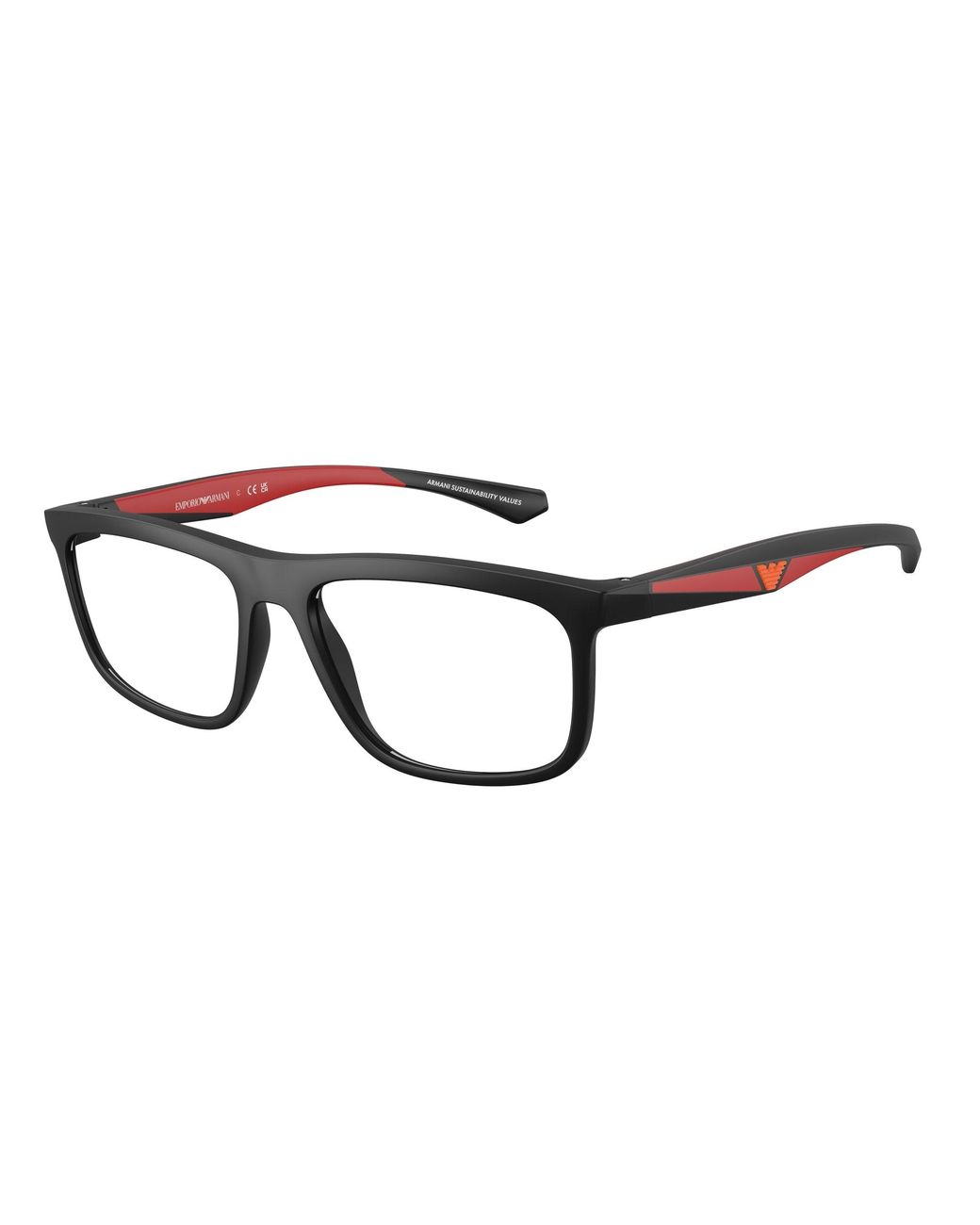 Emporio Armani Black Ea3246 5009 Optical Frames Injected Squared Normal for men