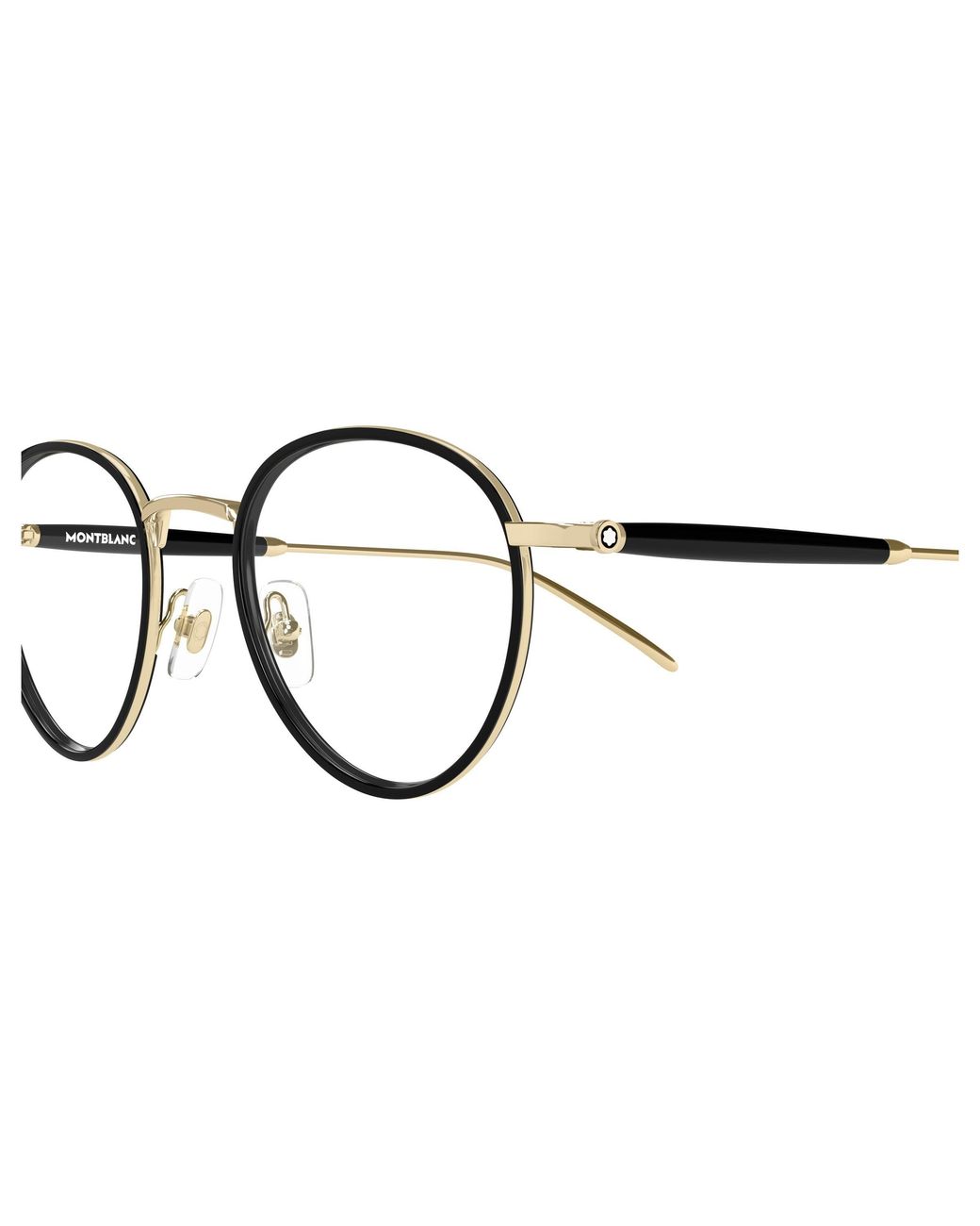 Montblanc Black Mb0442O 001 Optical Frames Metal Transparent Round for men