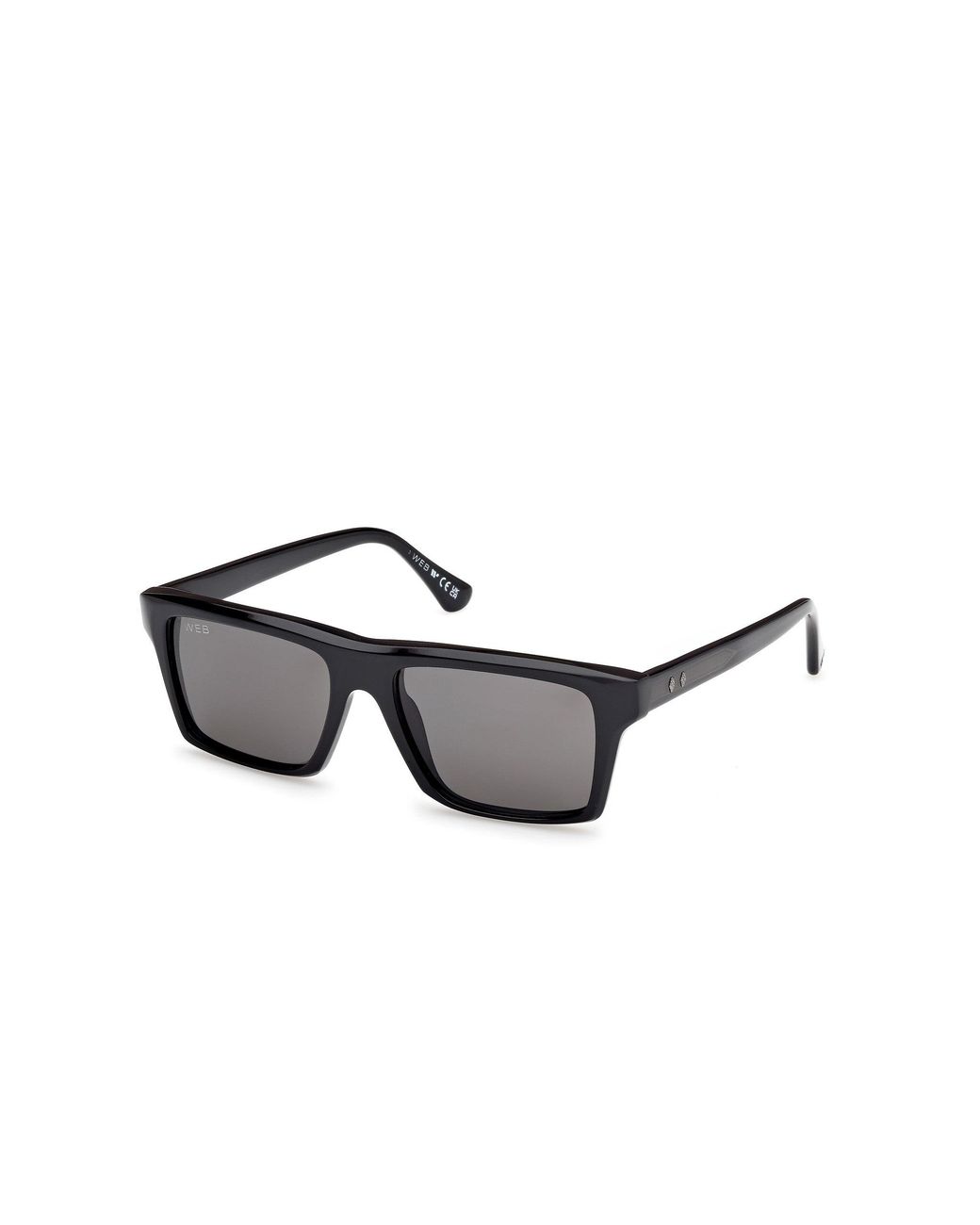 Web Black We0383 05D Sunglasses Acetate Smoke Squared Polarized for men