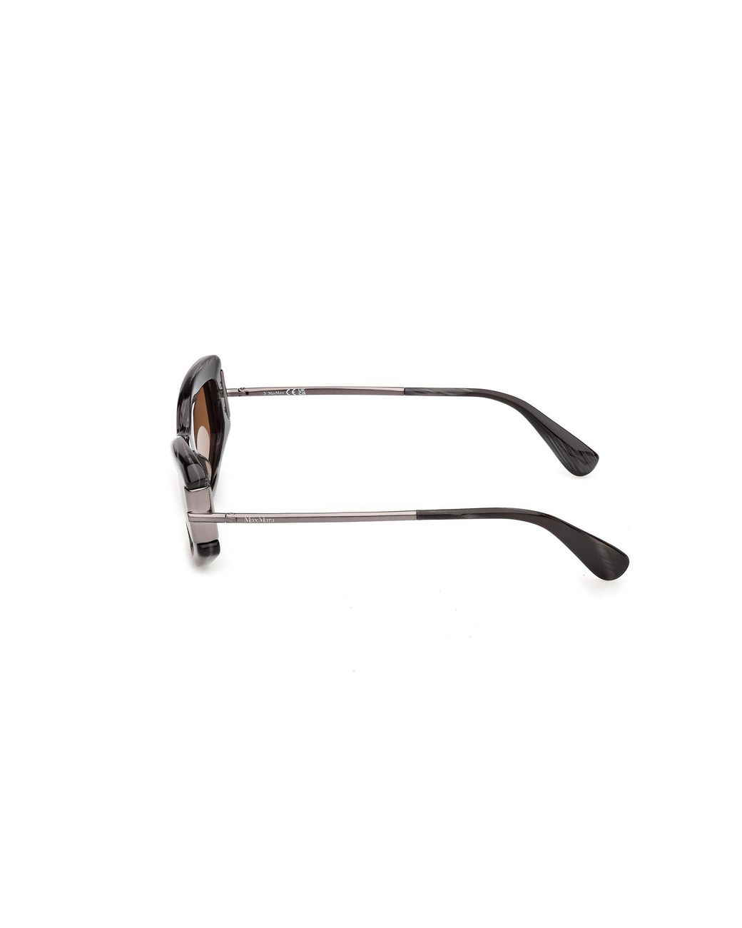 Max Mara Black Mm0189 63E Sunglasses Acetate Smoke Cat Eye Normal
