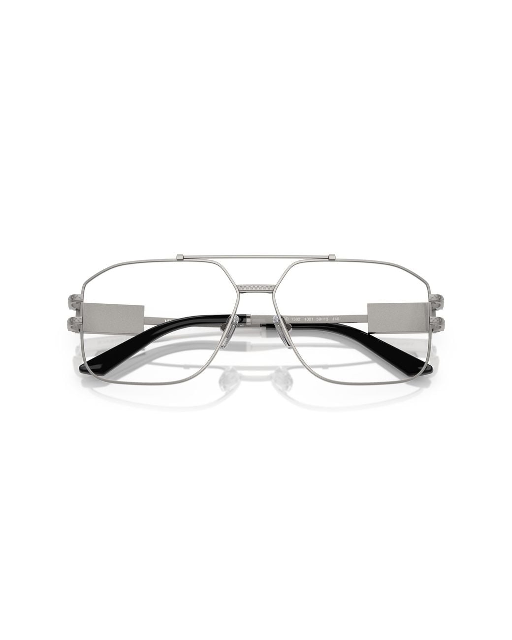 Versace Black Ve1302 1001 Optical Frames Steel Geometric Normal for men