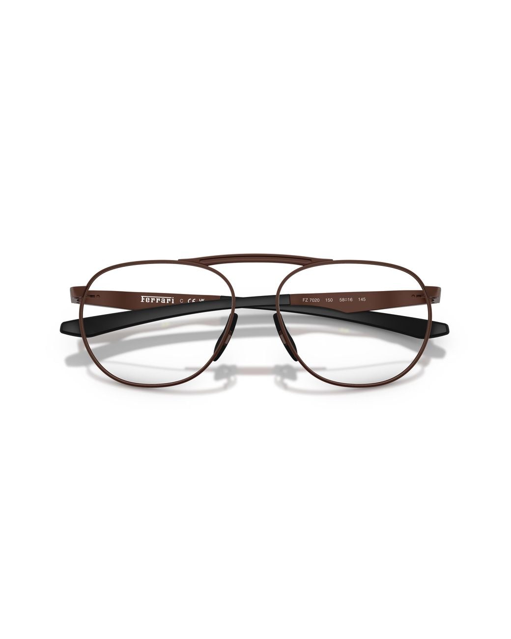 FERRARI SCUDERIA Black Fz7020 150 Optical Frames Metal Transparent Round Normal for men
