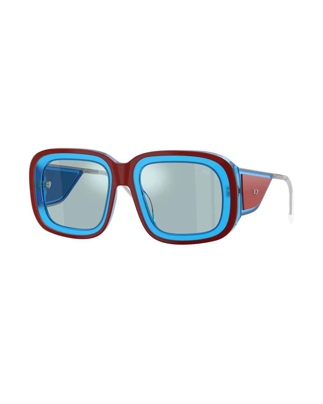 DIESEL Blue Dl2015U 20487C Sunglasses Acetate Light Squared Mirror