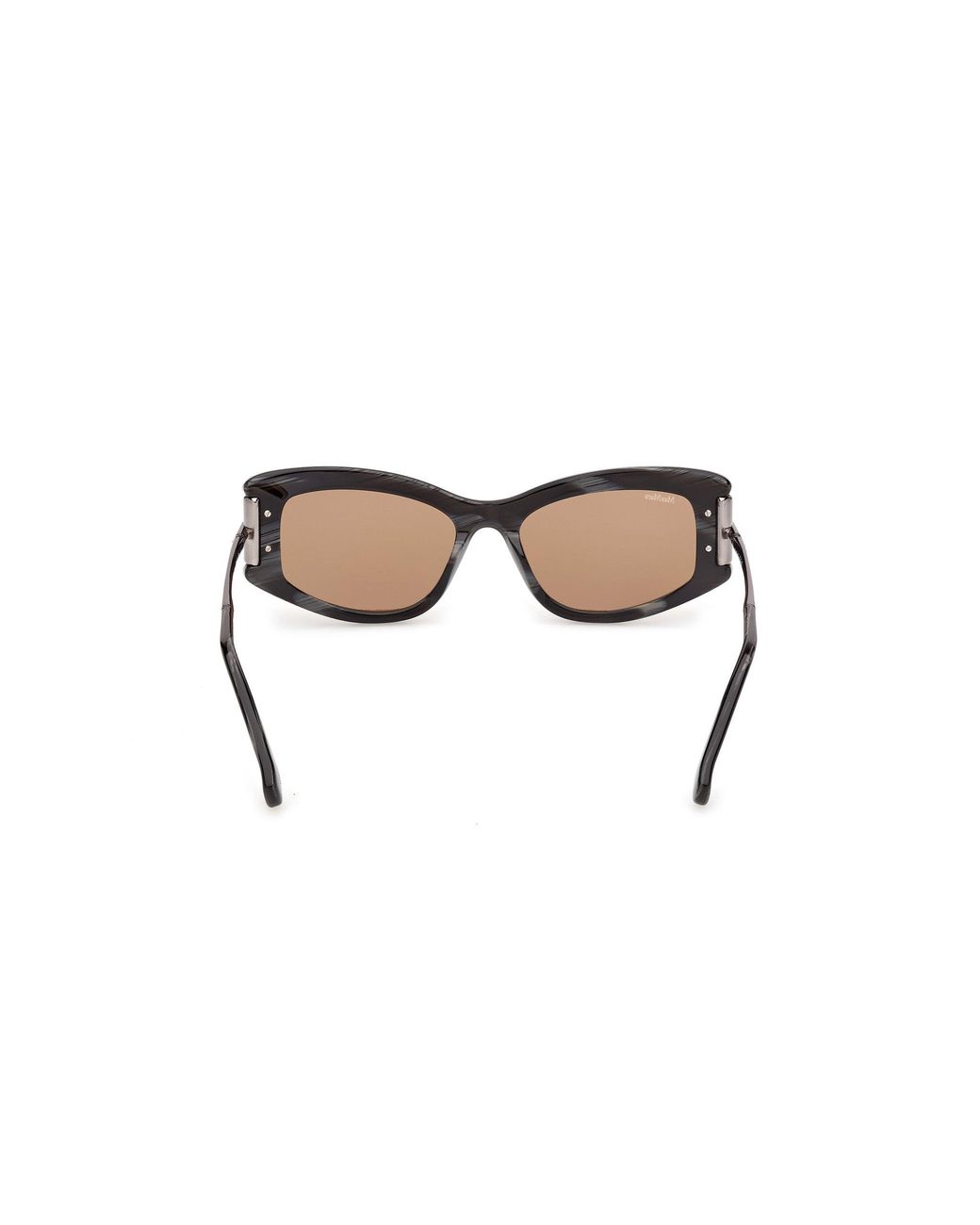 Max Mara Black Mm0189 63E Sunglasses Acetate Smoke Cat Eye Normal