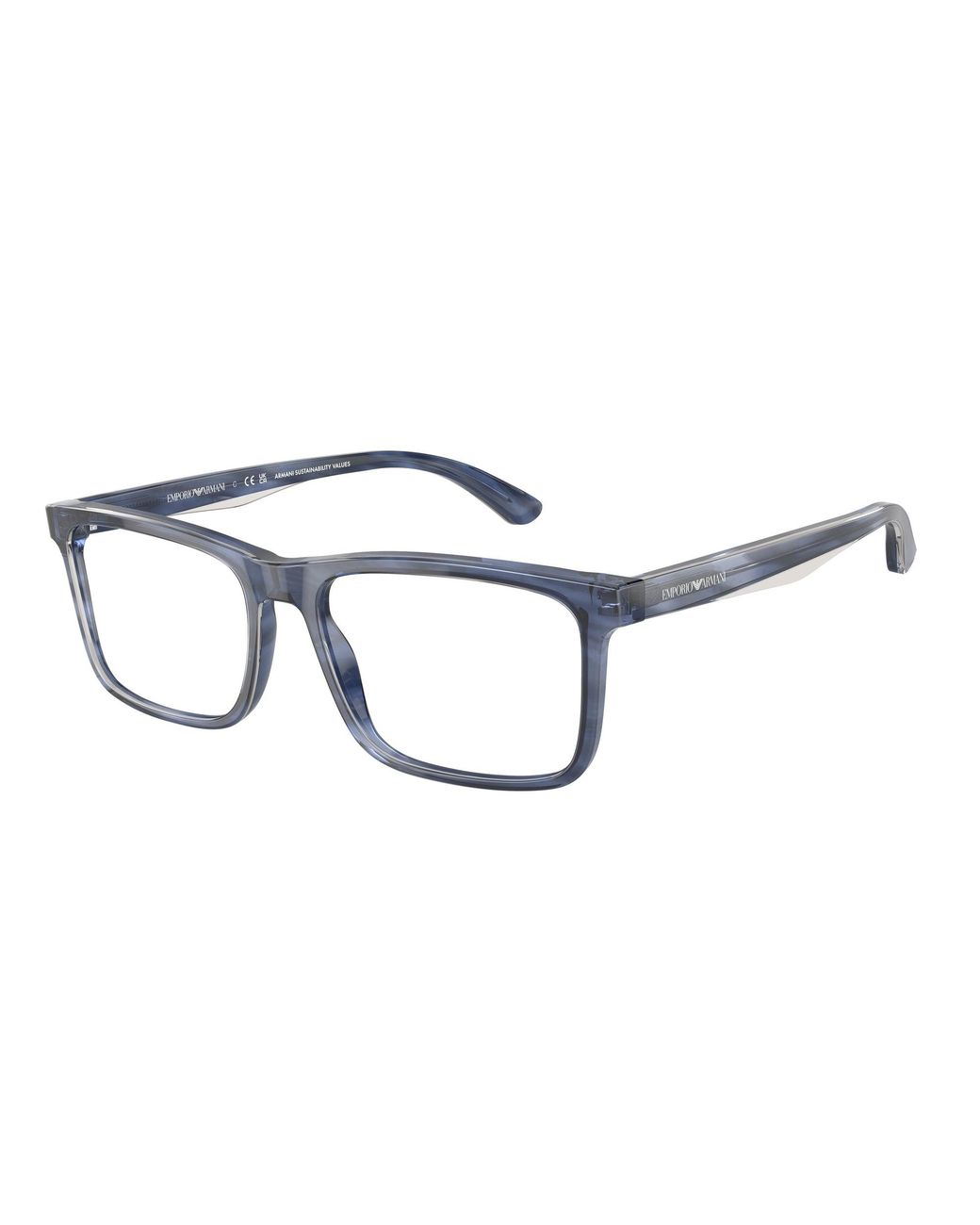 Emporio Armani Black Ea3227 6055 Optical Frames Acetate Transparent Pillow Normal for men