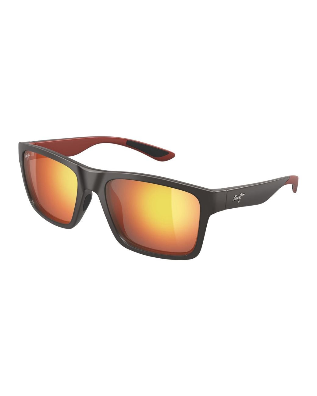 Maui Jim Black Mj0897S 005 Occhiali Da Sole Iniettato Rosso Squadrata