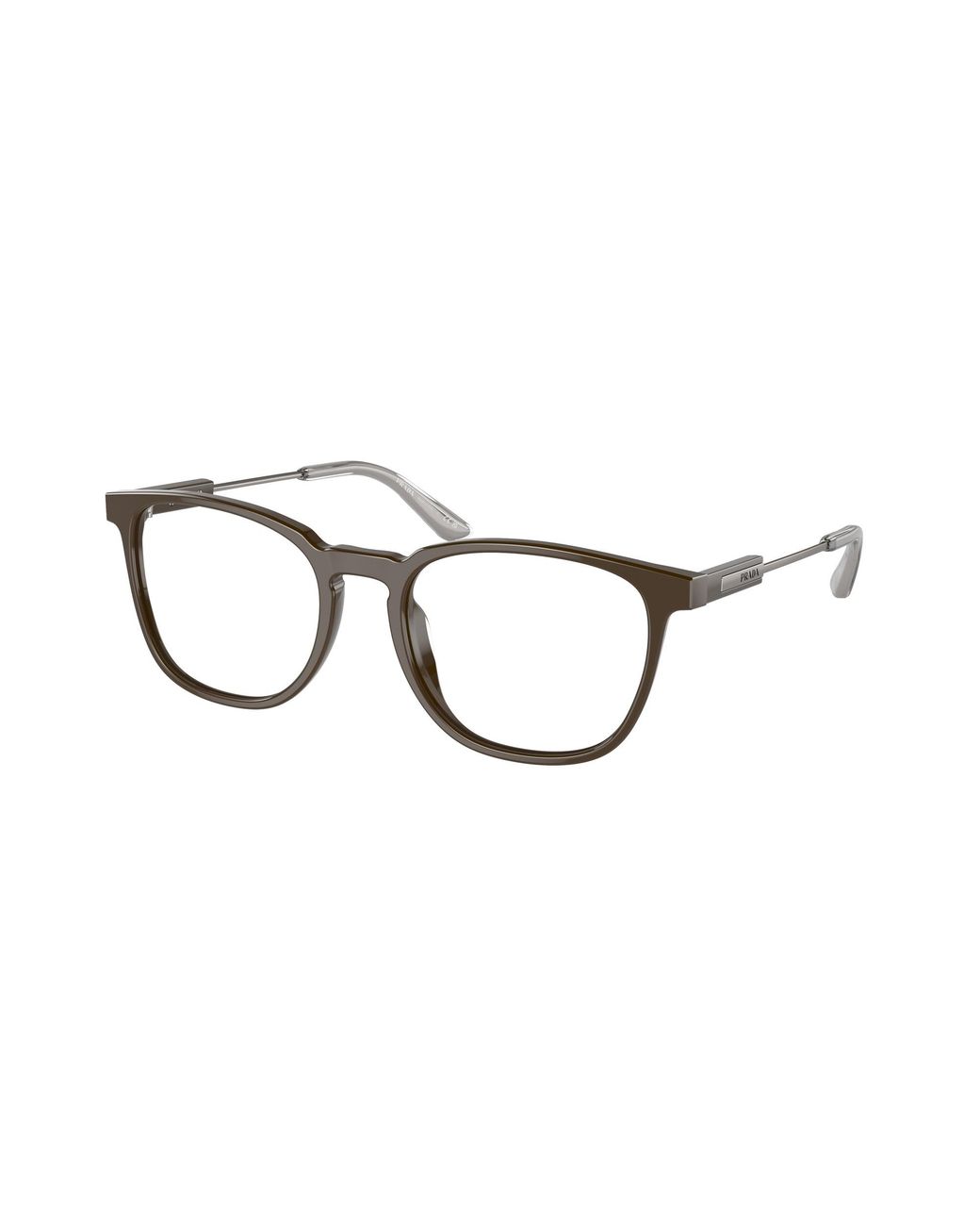 Prada Black Pr 19Zv 11J1O1 Optical Frames Acetate Transparent Pillow Normal for men