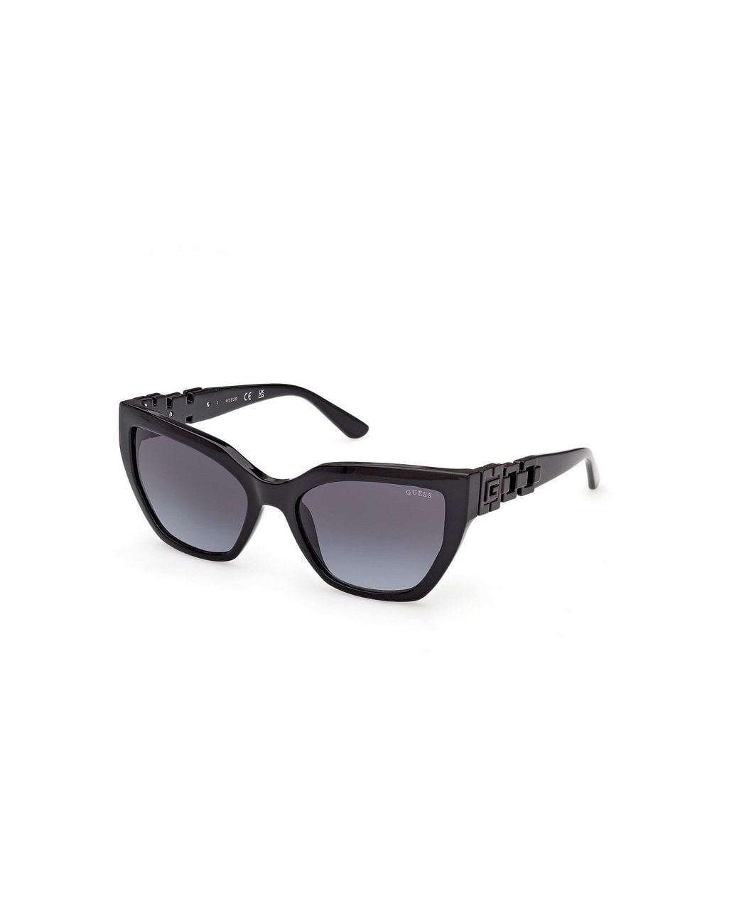 Guess Black Gu00264 01B Sunglasses Injected Smoke Cat Eye Normal
