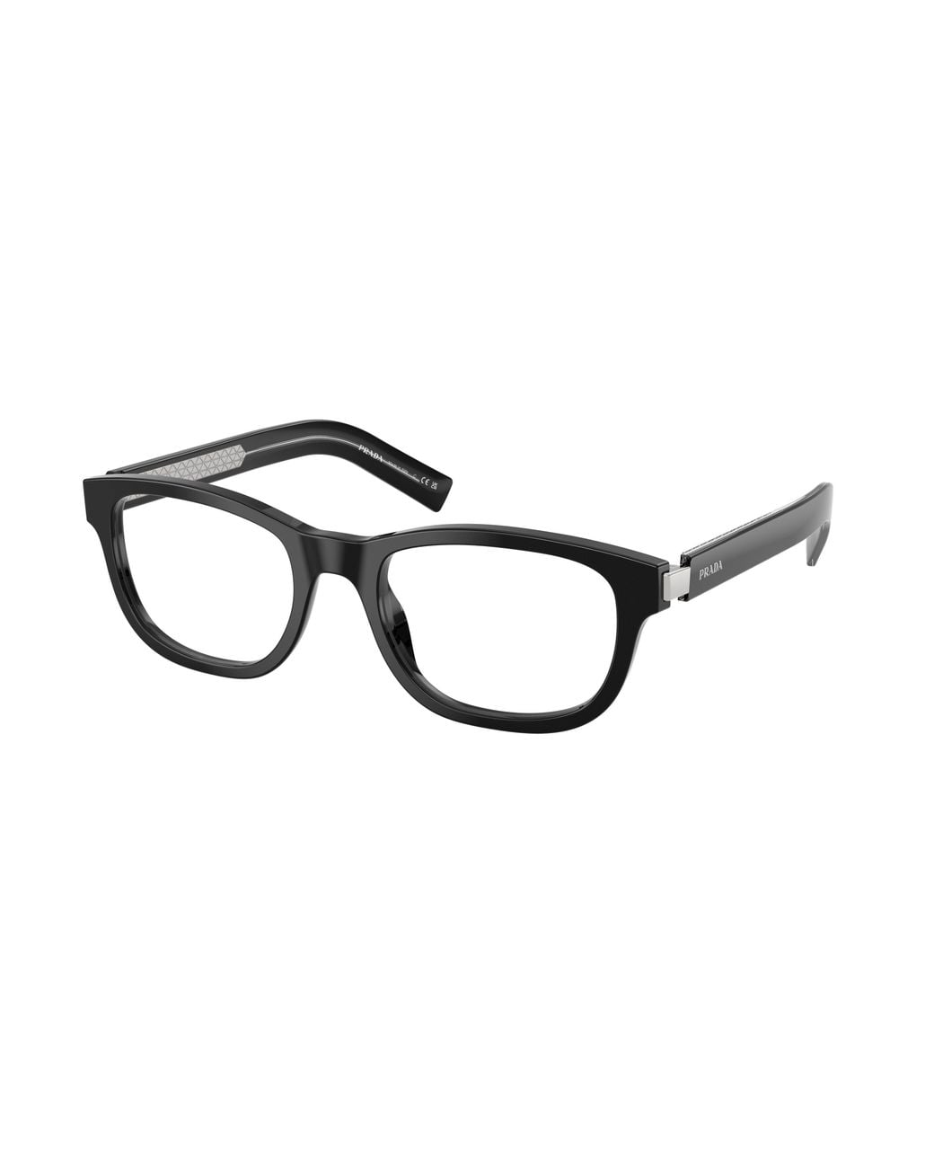 Prada Black Pr D16V 16K1O1 Optical Frames Acetate Transparent Squared Normal for men
