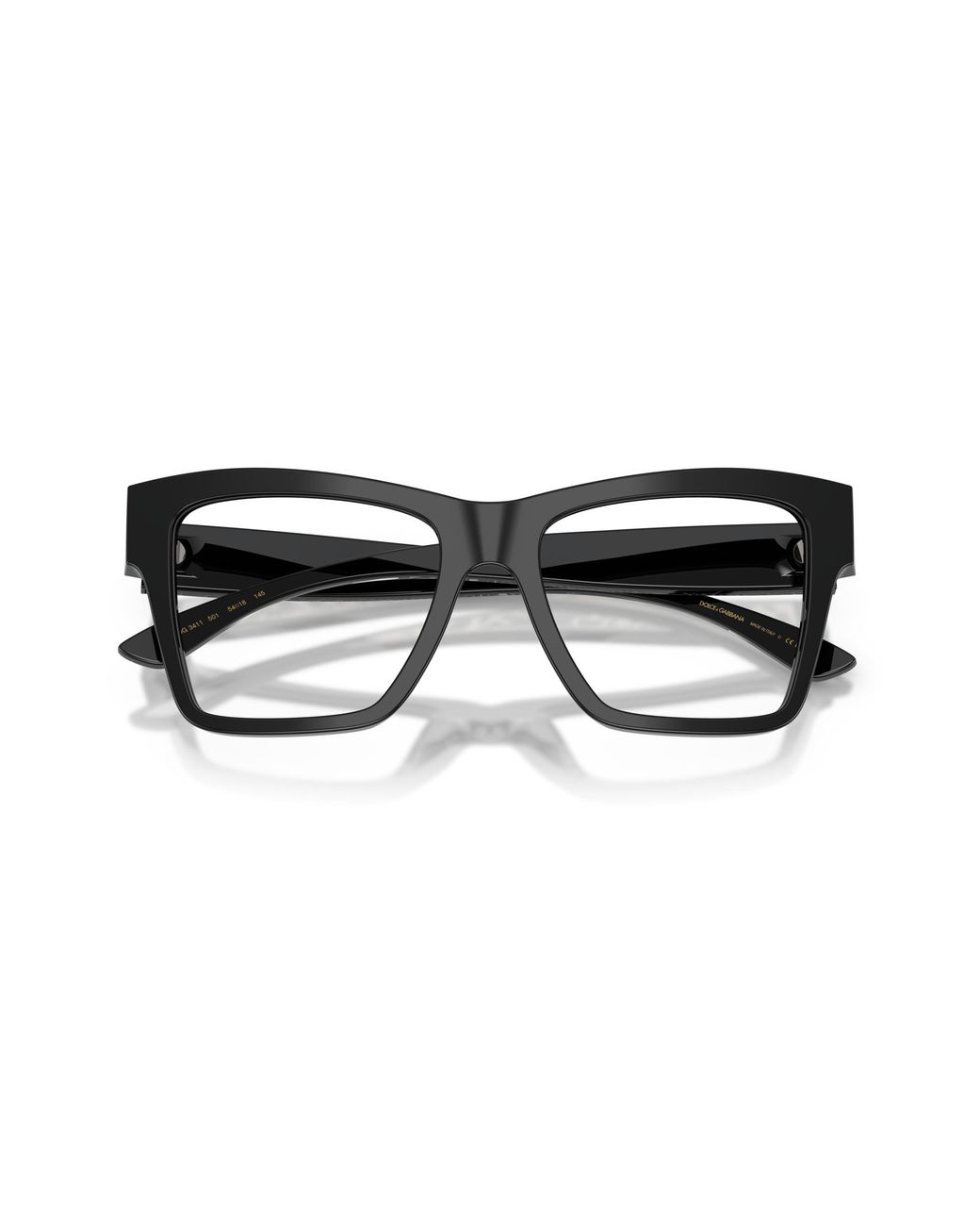 Dolce & Gabbana Black Dg3411 501 Optical Frames Acetate Squared Normal