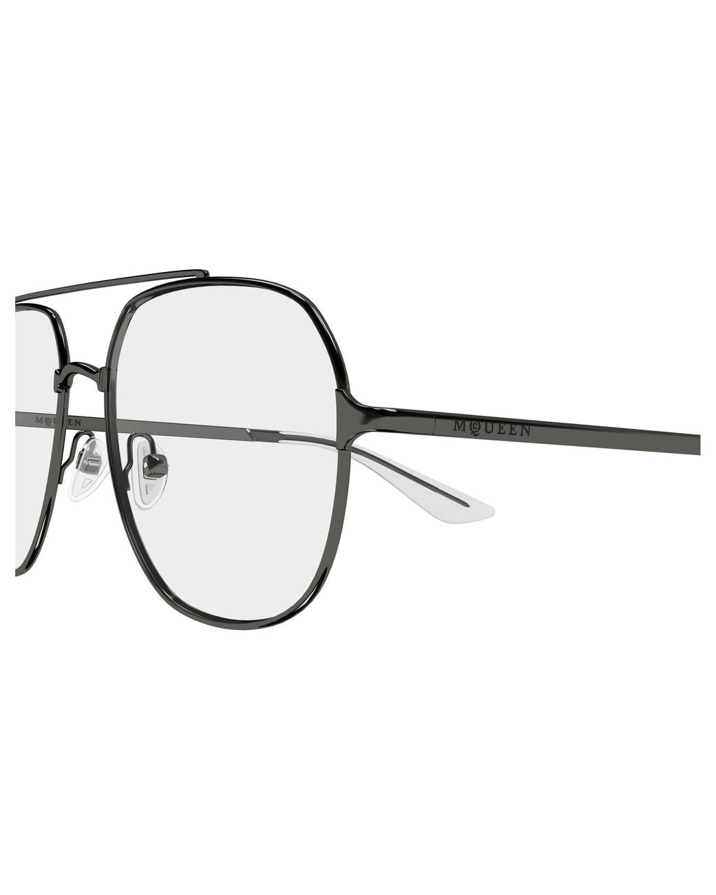 McQueen Black Am0591O 003 Montature Da Vista Metallo Trasparente Pilot