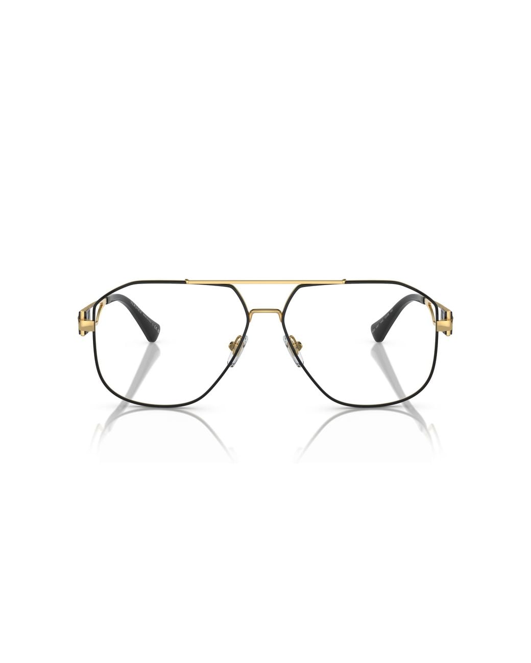 Versace Black Ve1287 1443 Optical Frames Steel Pilot Normal for men