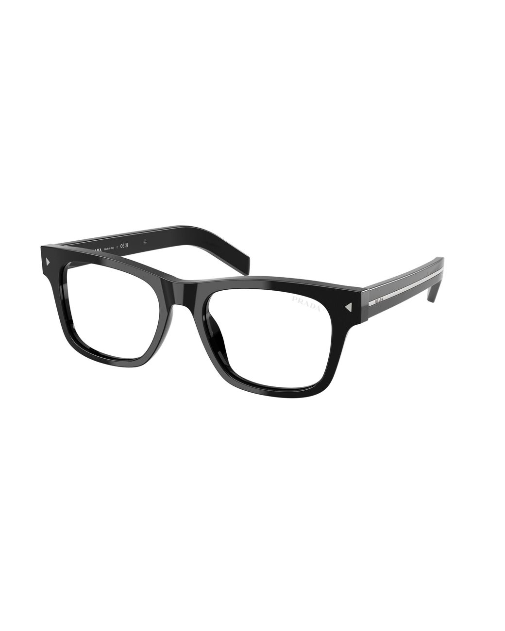 Prada Black Pr A17S 16K60K Sunglasses Acetate Transparent Squared Anti- Light for men