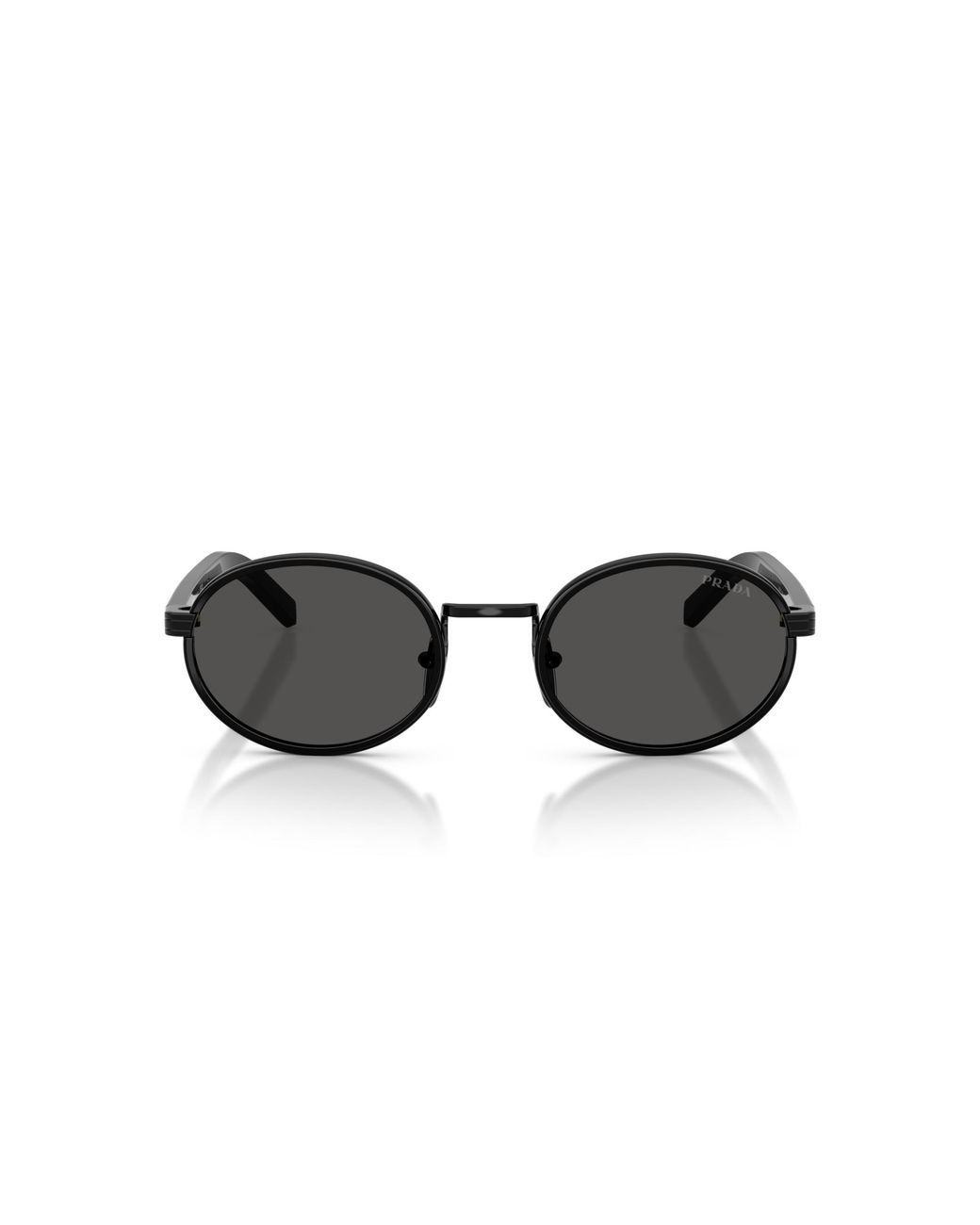 Prada Black Pr B56S Aav08Z Sunglasses Steel Round Normal