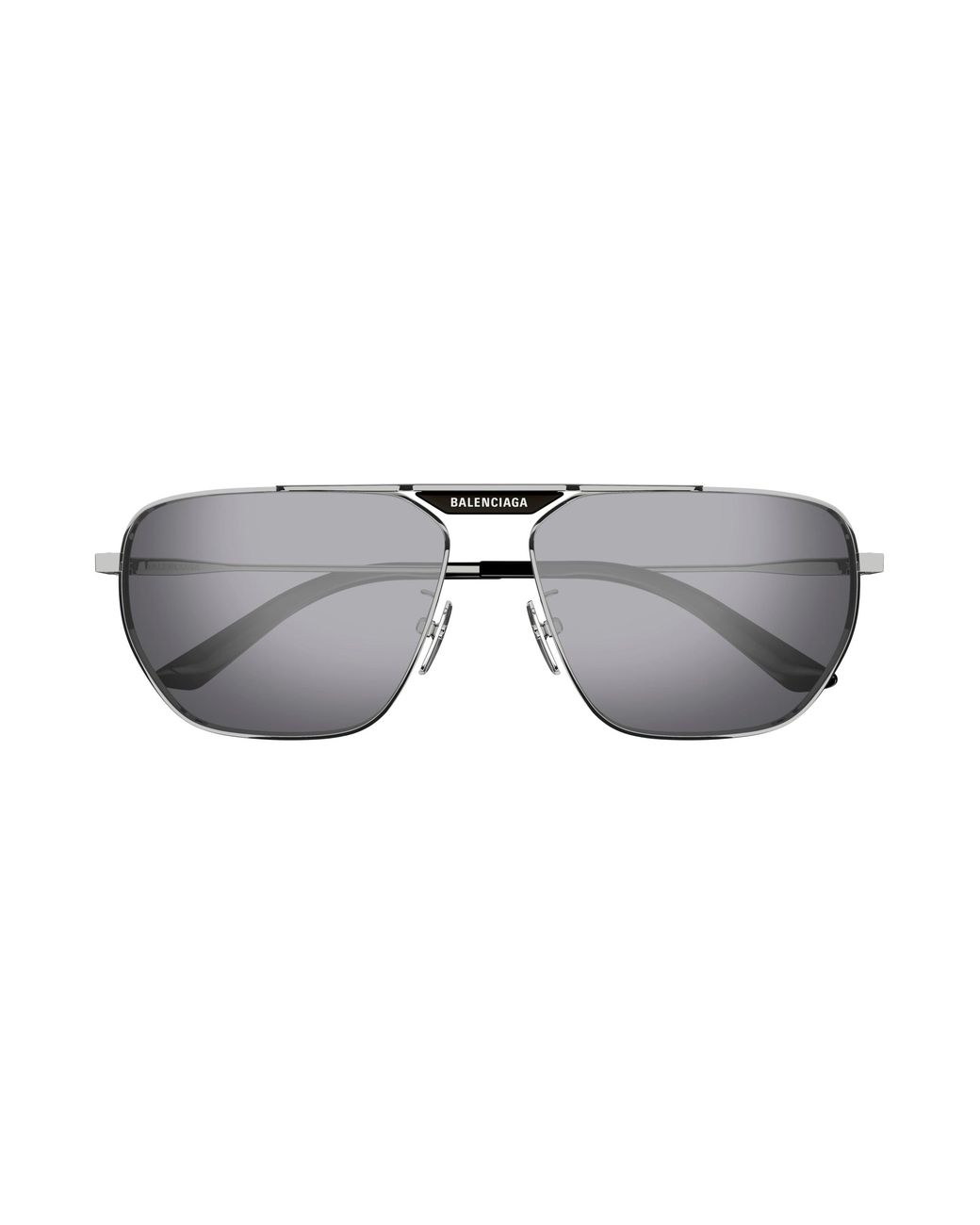 Balenciaga Black Bb0298Sa 003 Sunglasses Metal Squared Mirrored Flash for men