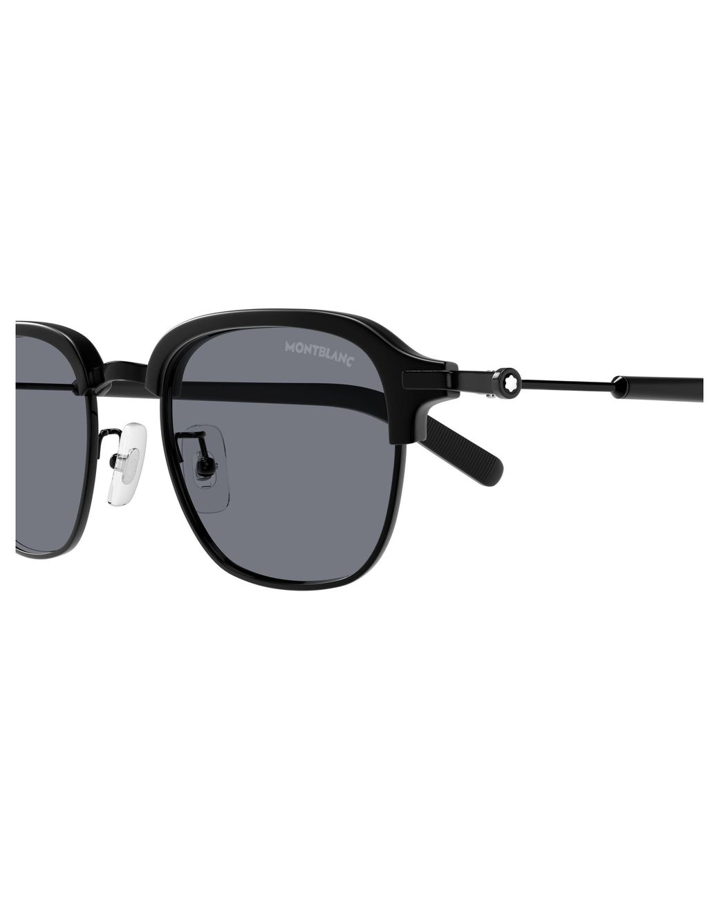 Montblanc Black Mb0390S 003 Sunglasses Metal Squared for men