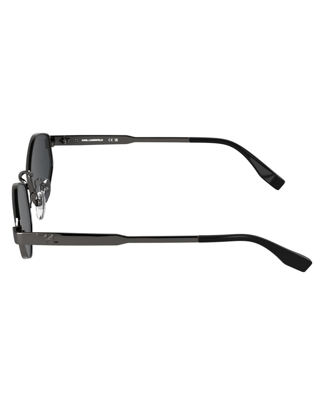 Karl Lagerfeld Black Kl365S 021 Sunglasses Metal Smoke Cat Eye Normal