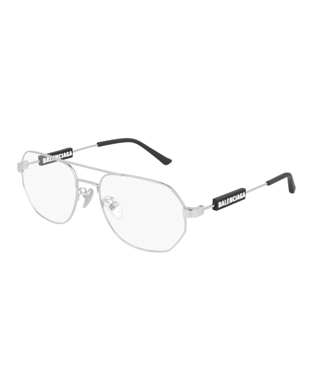 Balenciaga Black Bb0117O 002 Optical Frames Metal Transparent Pilot
