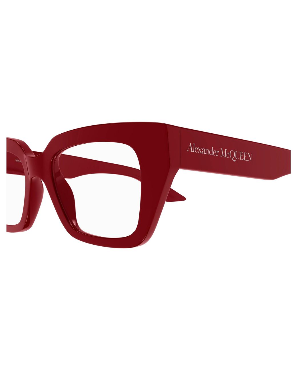 McQueen Red Am0453O 003 Optical Frames Acetate Transparent Cat Eye