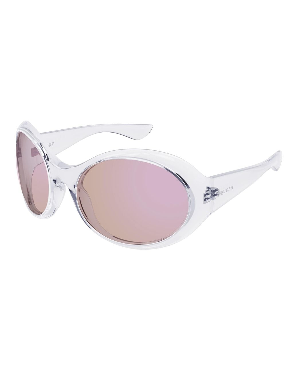 McQueen Black Am0592S 004 Sunglasses Bio-Injected Round Mirrored